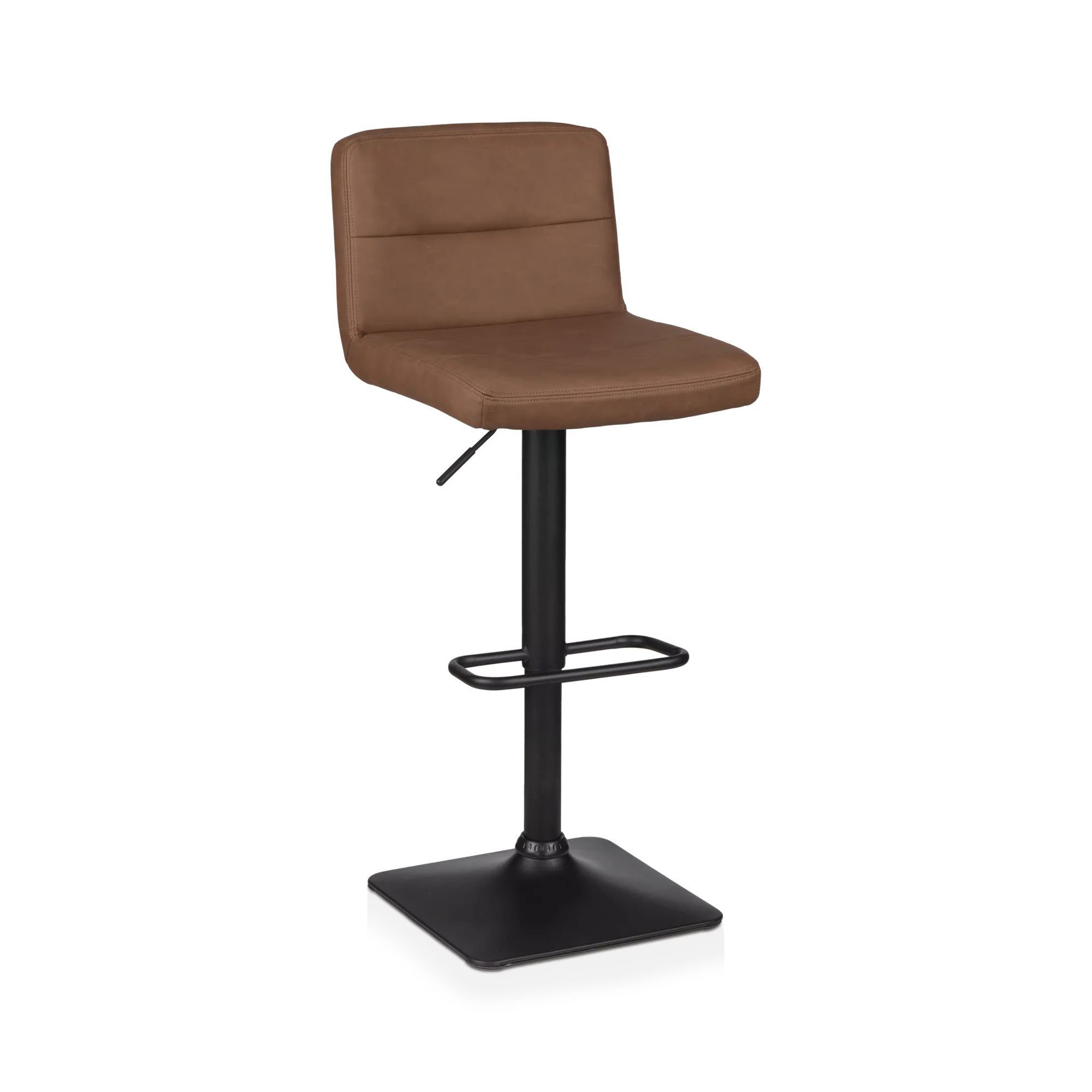 Rust Matte Faux Leather and Metal Adjustable Bar Stool