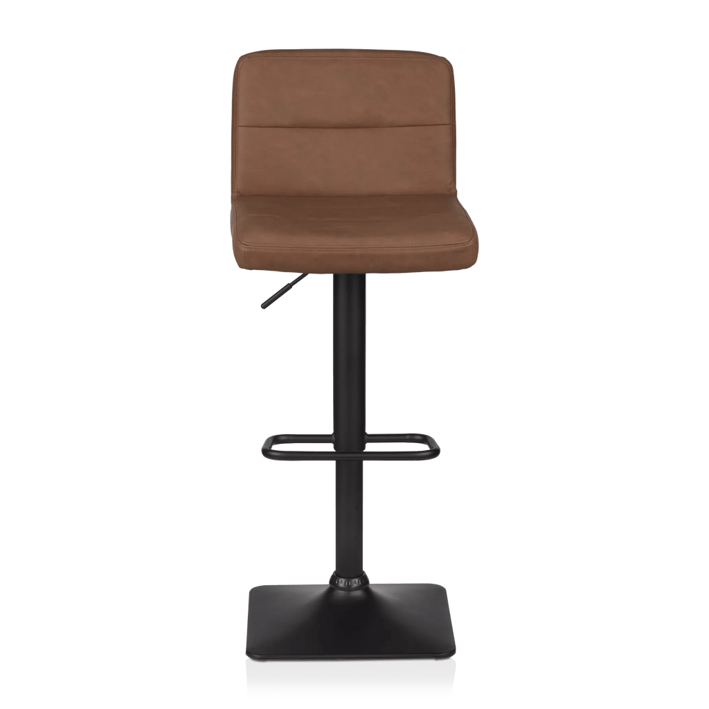 Rust Matte Faux Leather and Metal Adjustable Bar Stool
