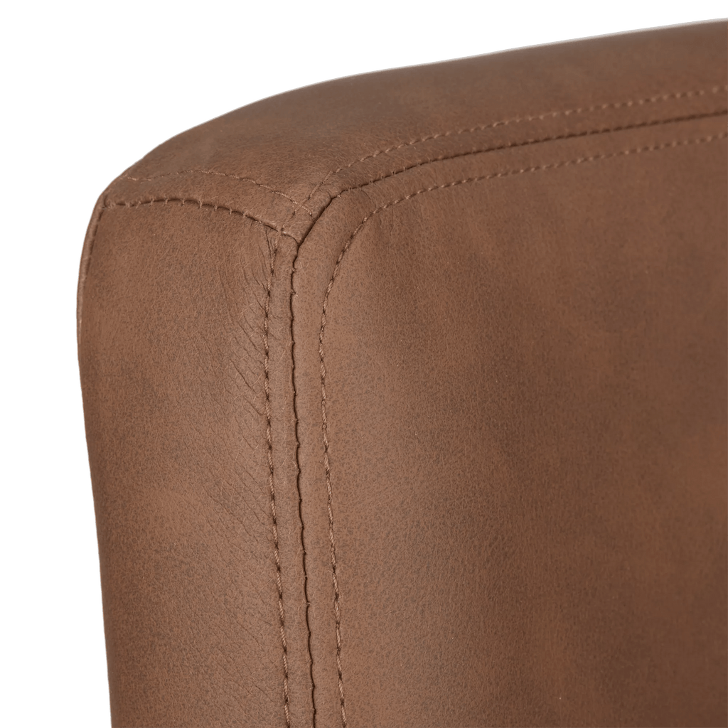 Rust Matte Faux Leather and Metal Adjustable Bar Stool