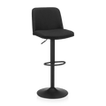 Black Fabric and Metal Adjustable Bar Stool