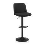 Black Fabric and Metal Adjustable Bar Stool