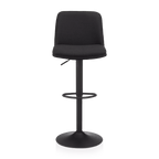 Black Fabric and Metal Adjustable Bar Stool