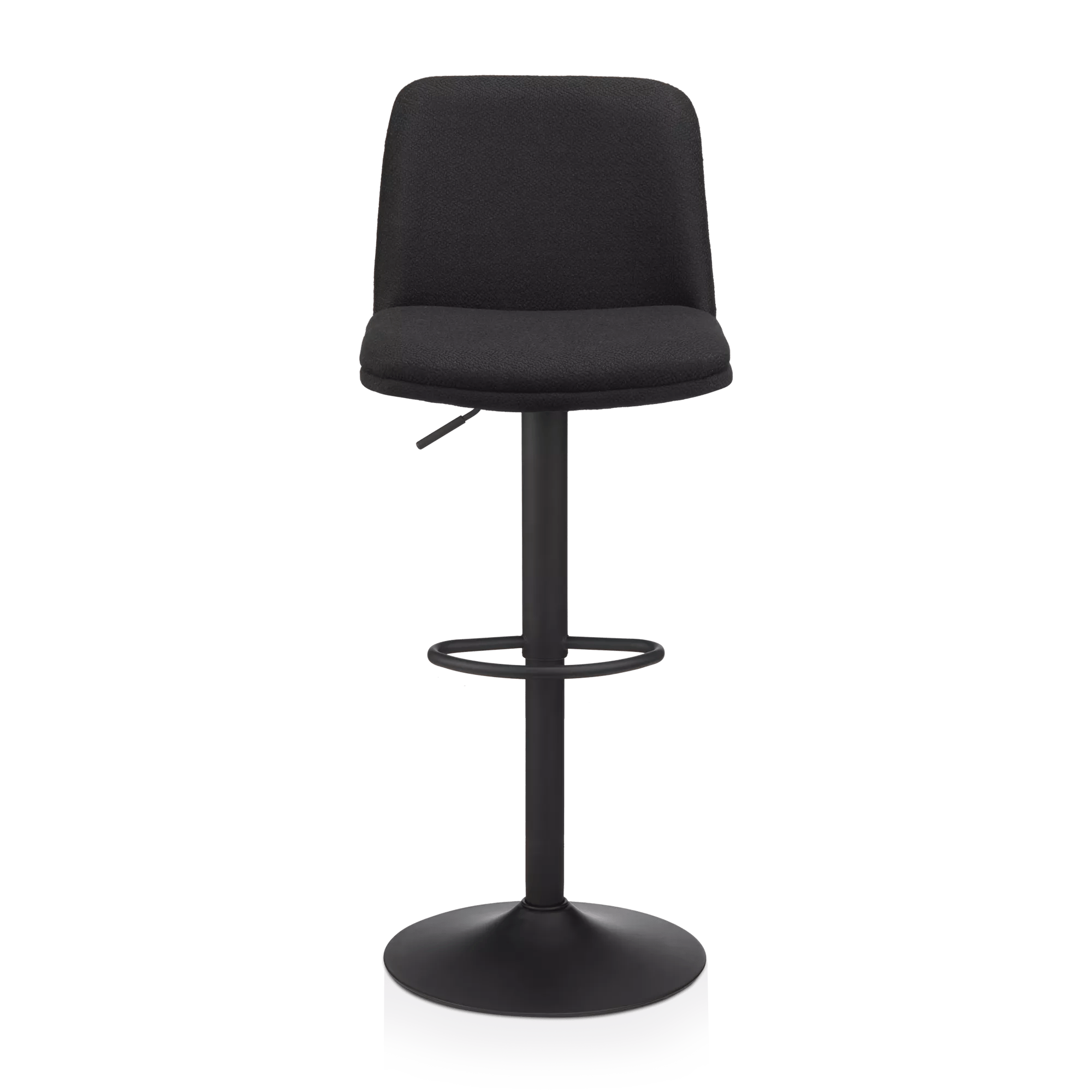 Black Fabric and Metal Adjustable Bar Stool