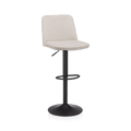 Oatmeal Fabric and Metal Adjustable Bar Stool