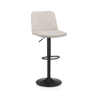 Oatmeal Fabric and Metal Adjustable Bar Stool
