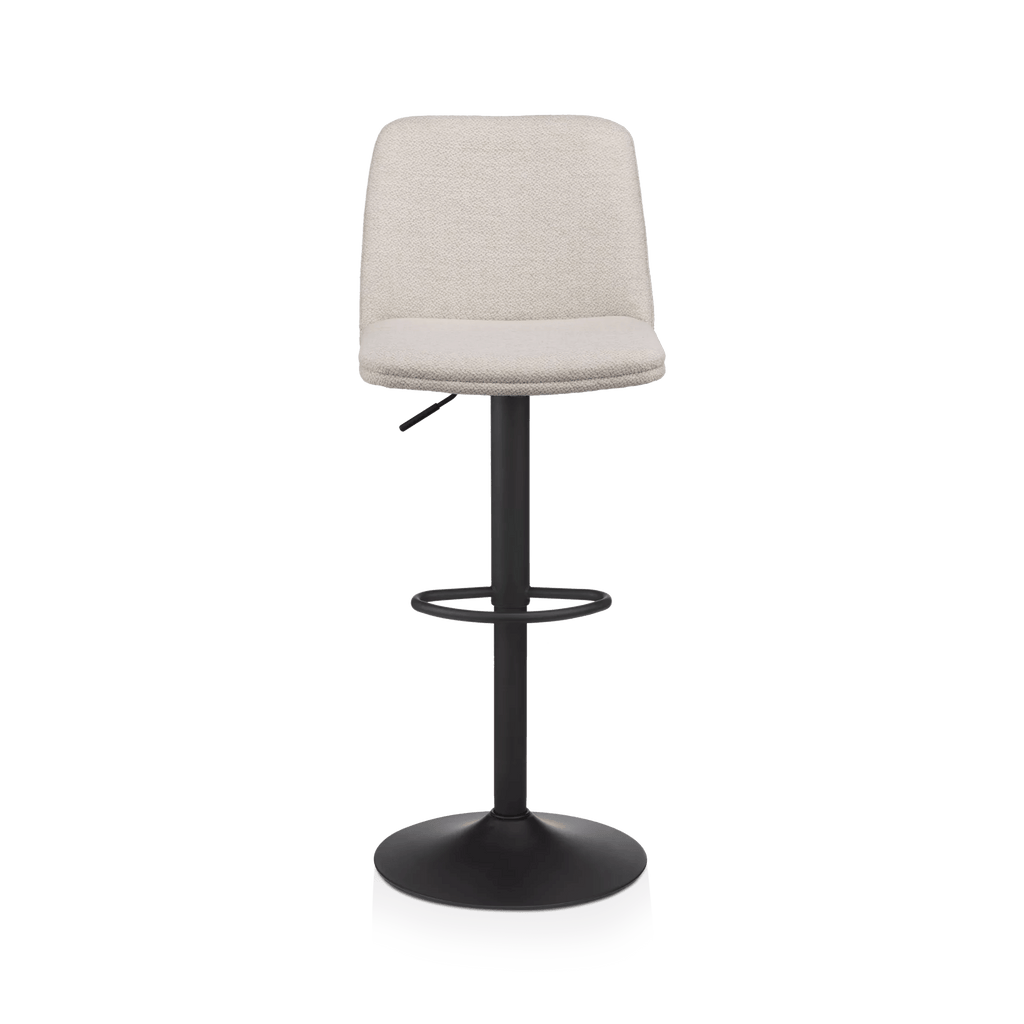 Oatmeal Fabric and Metal Adjustable Bar Stool