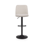 Oatmeal Fabric and Metal Adjustable Bar Stool
