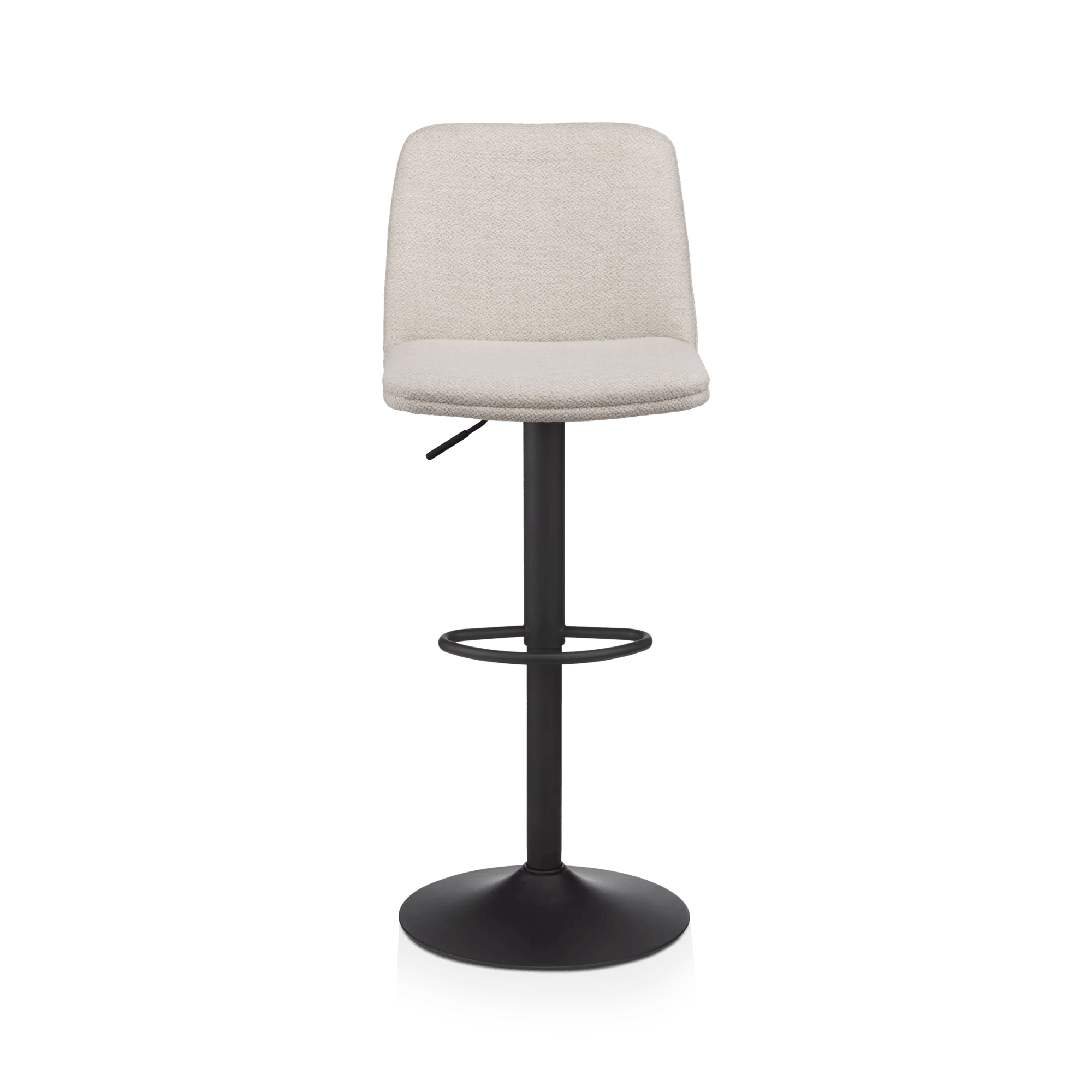 Oatmeal Fabric and Metal Adjustable Bar Stool