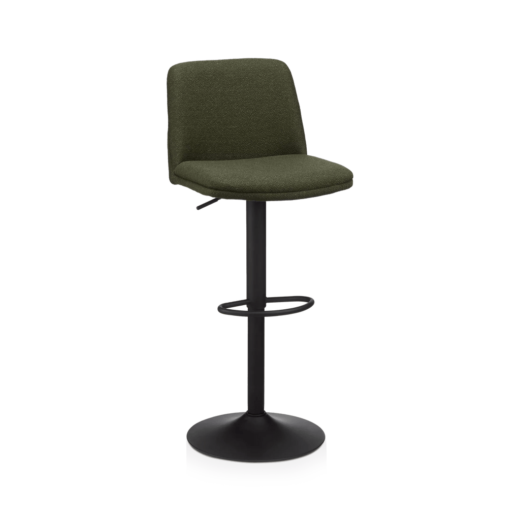 Khaki Fabric and Metal Adjustable Bar Stool