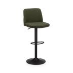 Khaki Fabric and Metal Adjustable Bar Stool