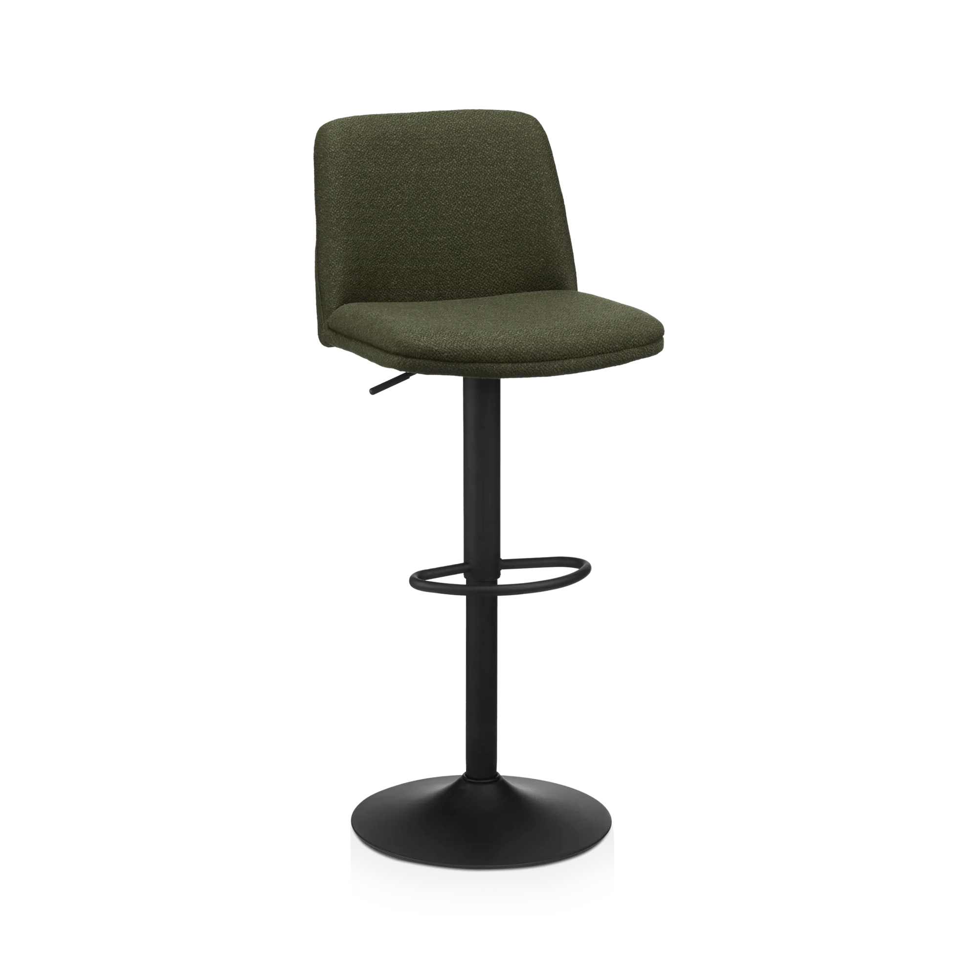 Khaki Fabric and Metal Adjustable Bar Stool