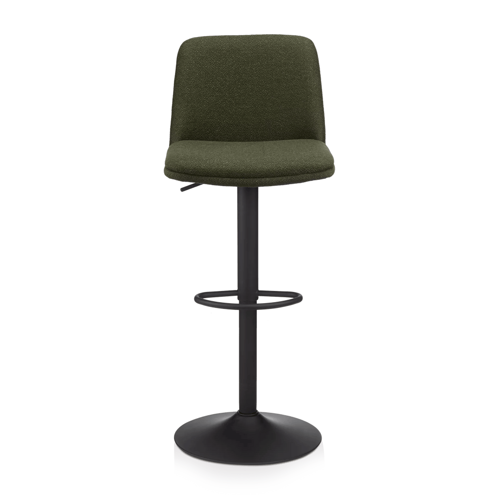 Khaki Fabric and Metal Adjustable Bar Stool
