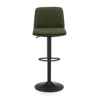Khaki Fabric and Metal Adjustable Bar Stool