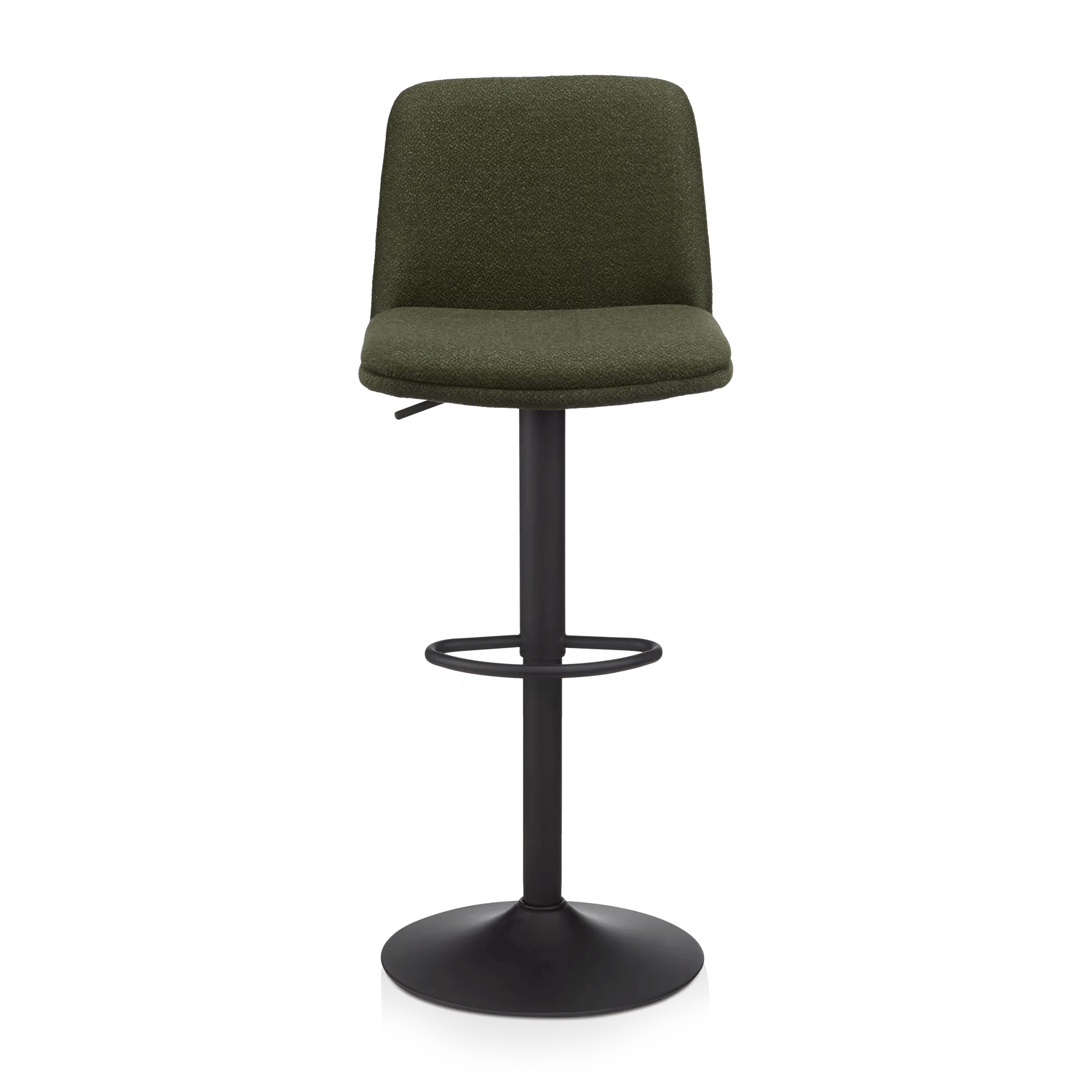 Khaki Fabric and Metal Adjustable Bar Stool