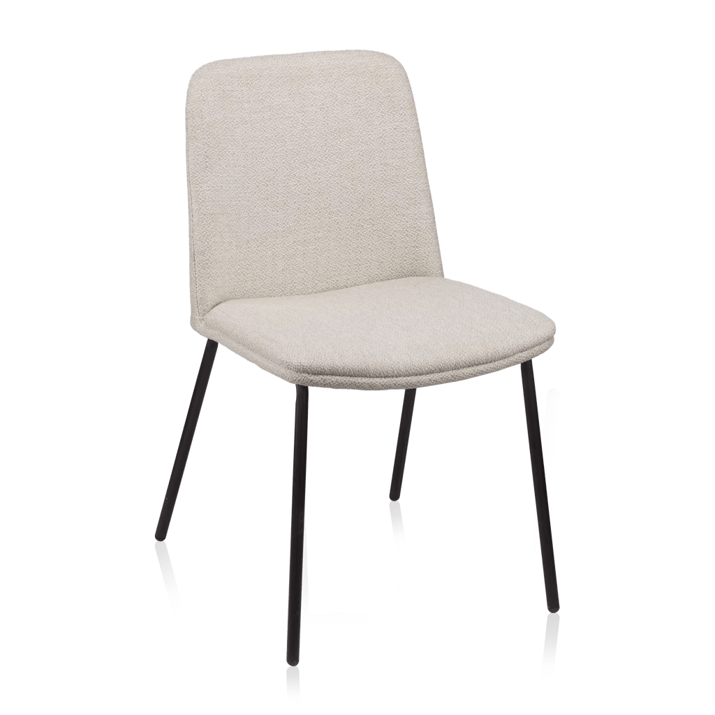 Oatmeal Fabric and Metal Dining Chair