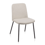 Oatmeal Fabric and Metal Dining Chair