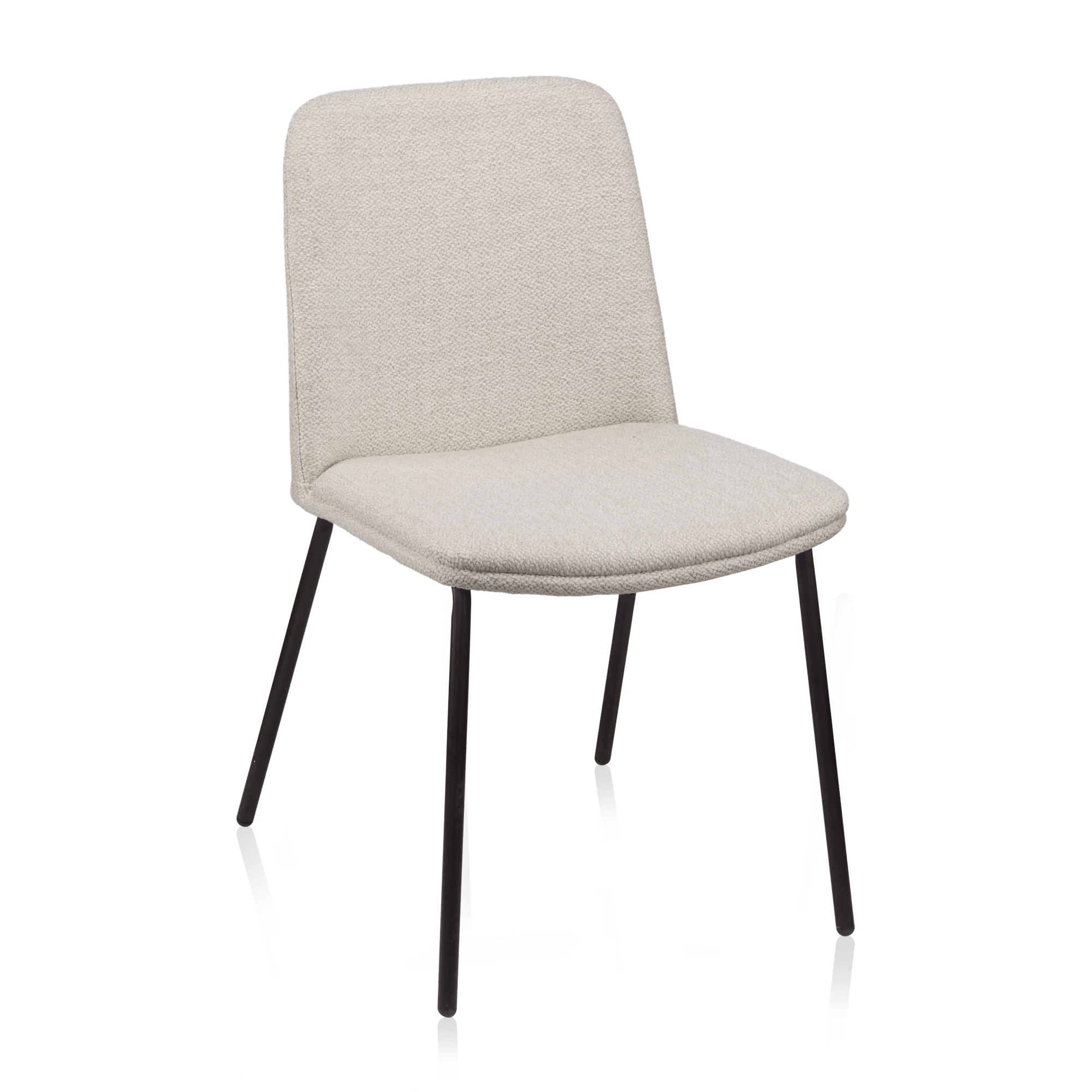 Oatmeal Fabric and Metal Dining Chair