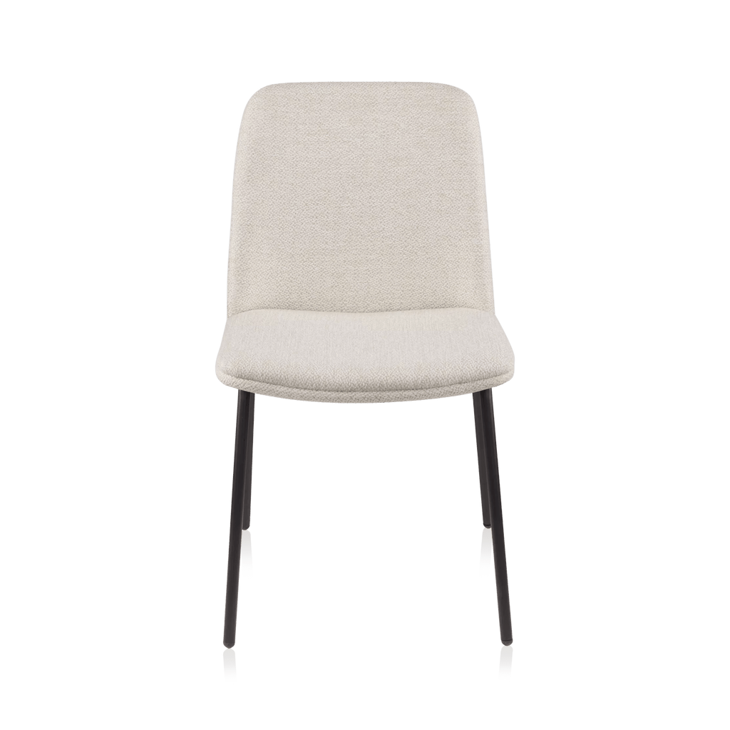 Oatmeal Fabric and Metal Dining Chair