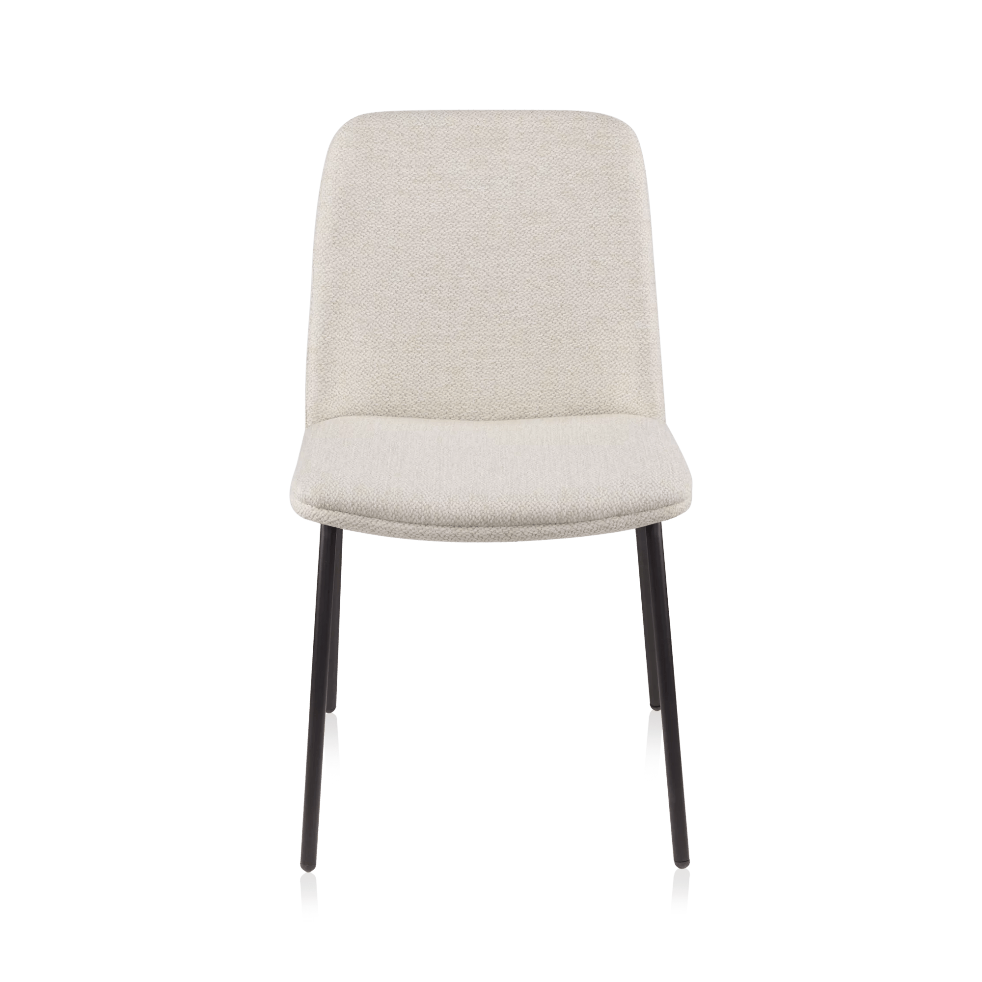 Oatmeal Fabric and Metal Dining Chair