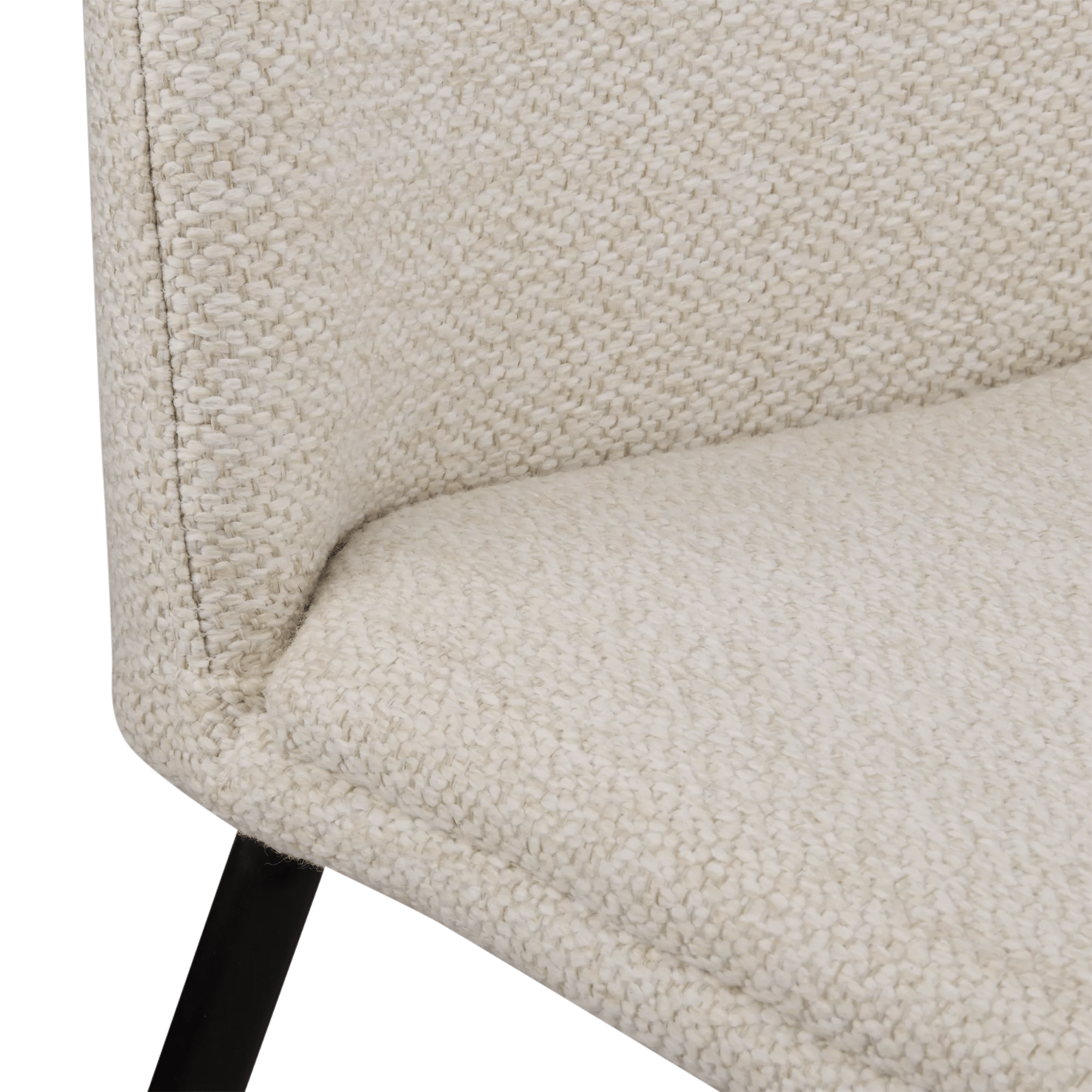 Oatmeal Fabric and Metal Dining Chair