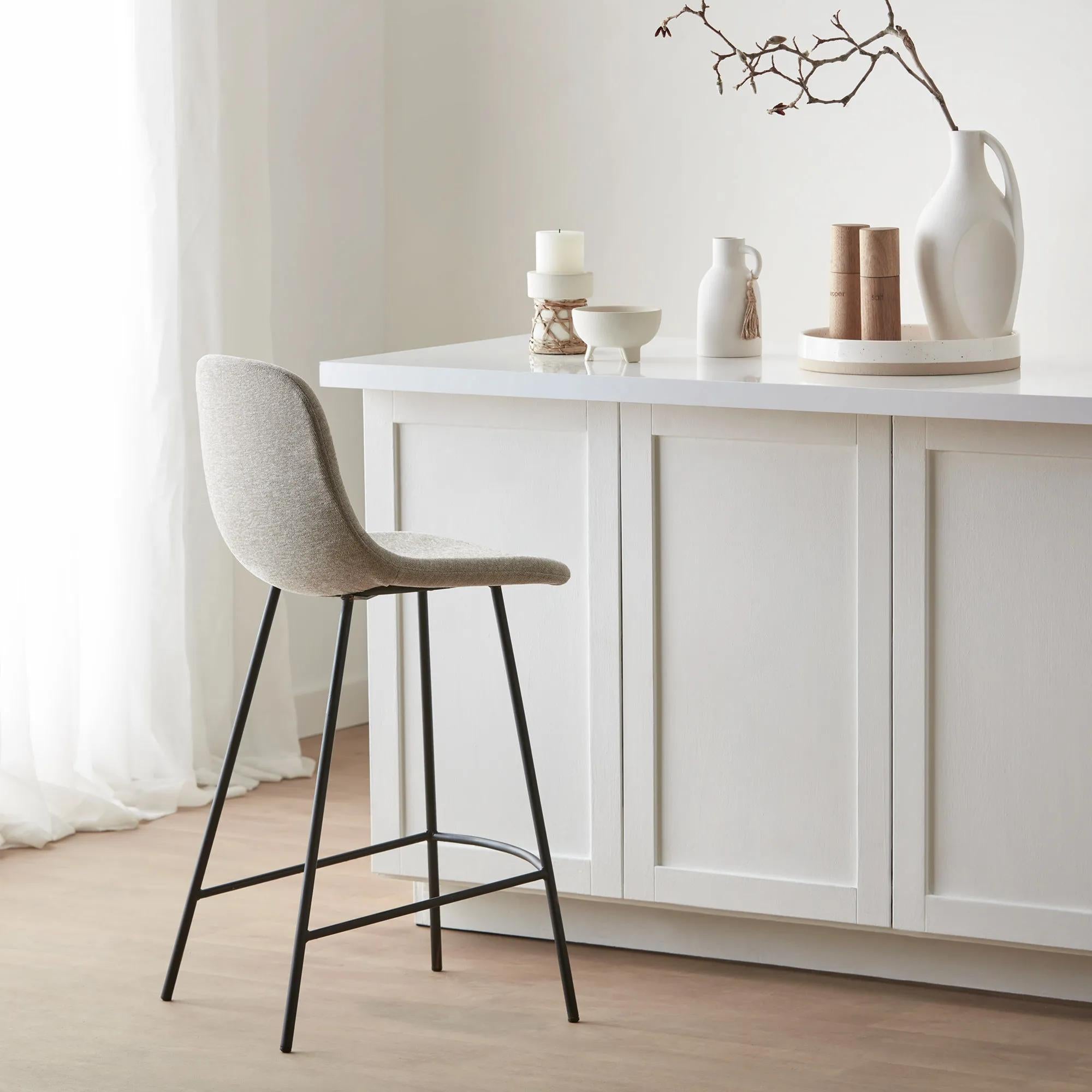 Fabric and Metal Bar Stool