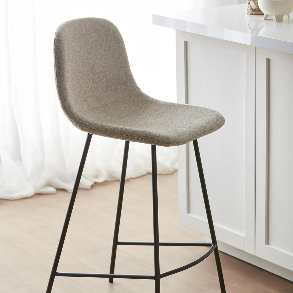 Fabric and Metal Bar Stool