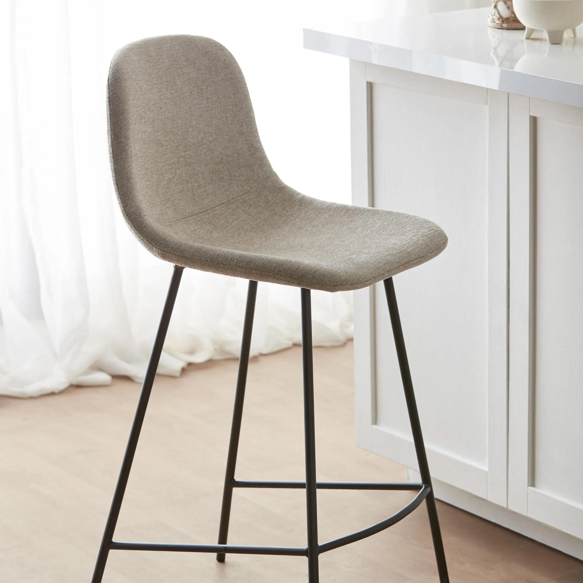 Fabric and Metal Bar Stool