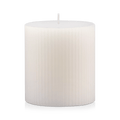 White Short Ribbed Candle