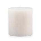 White Short Ribbed Candle