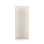 White Tall Ribbed Candle