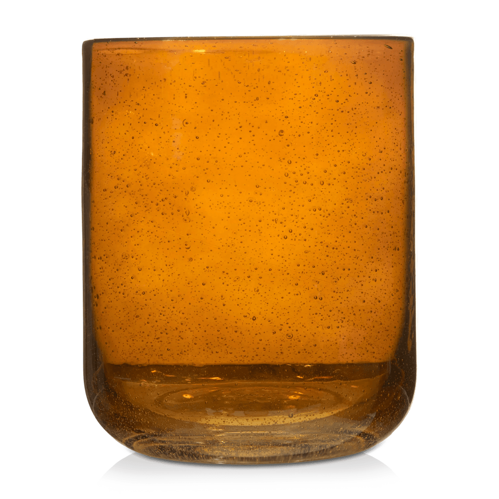 Glass Amber Candle Holder