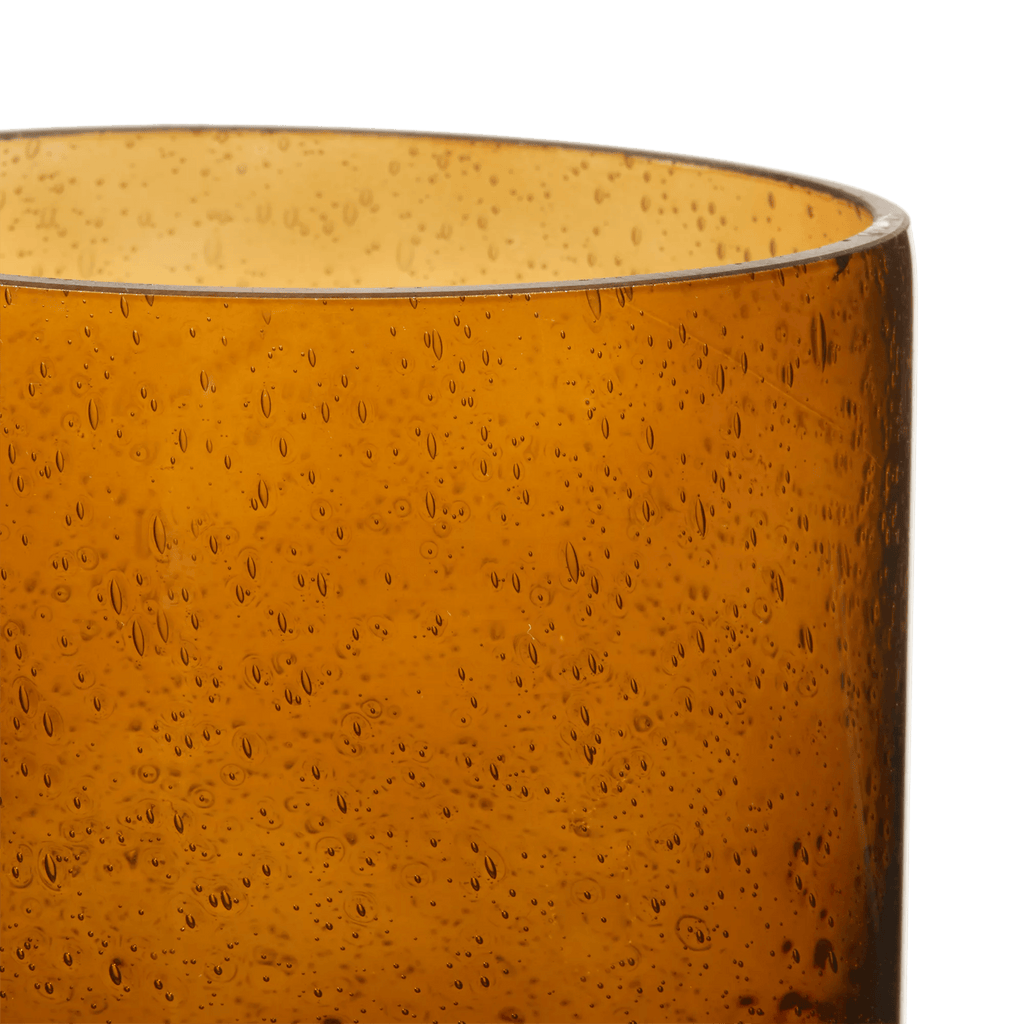 Glass Amber Candle Holder