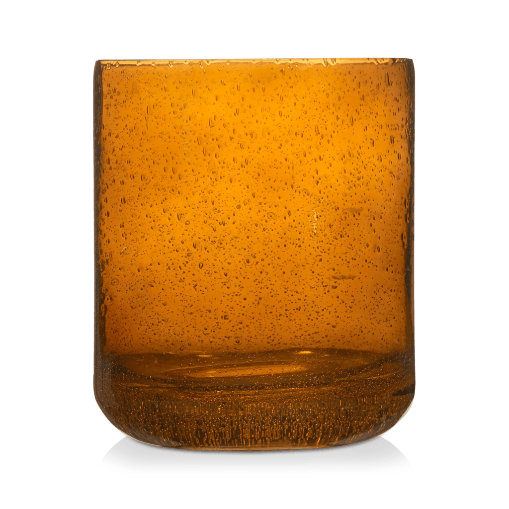 Glass Amber Candle Holder