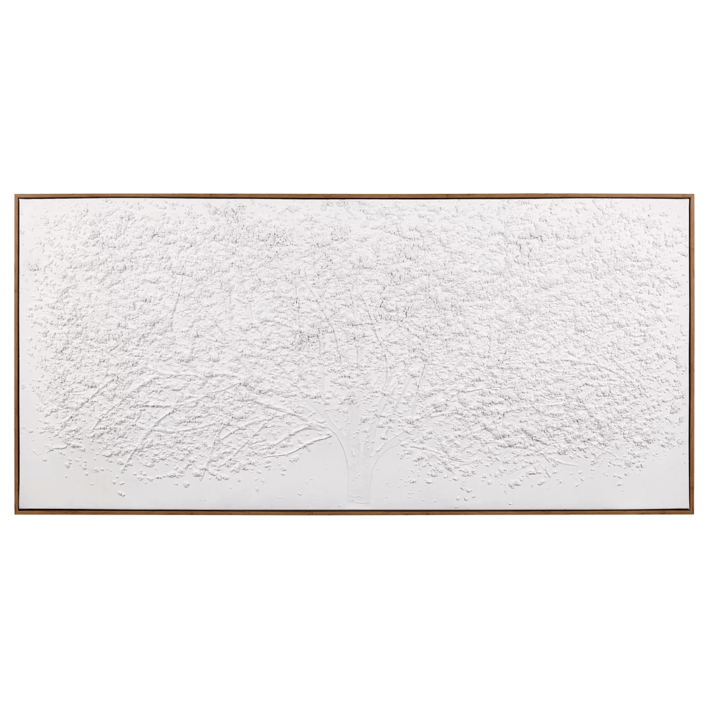 White Tree Oil Painted Framed Art