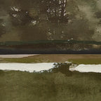 Gel-Embellished Watercolor Landscape Framed Art