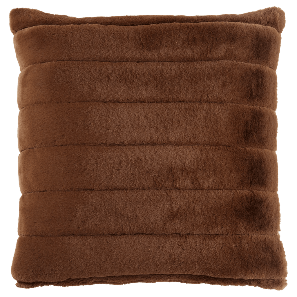 Rust Cougar Faux Fur Throw Pillow
