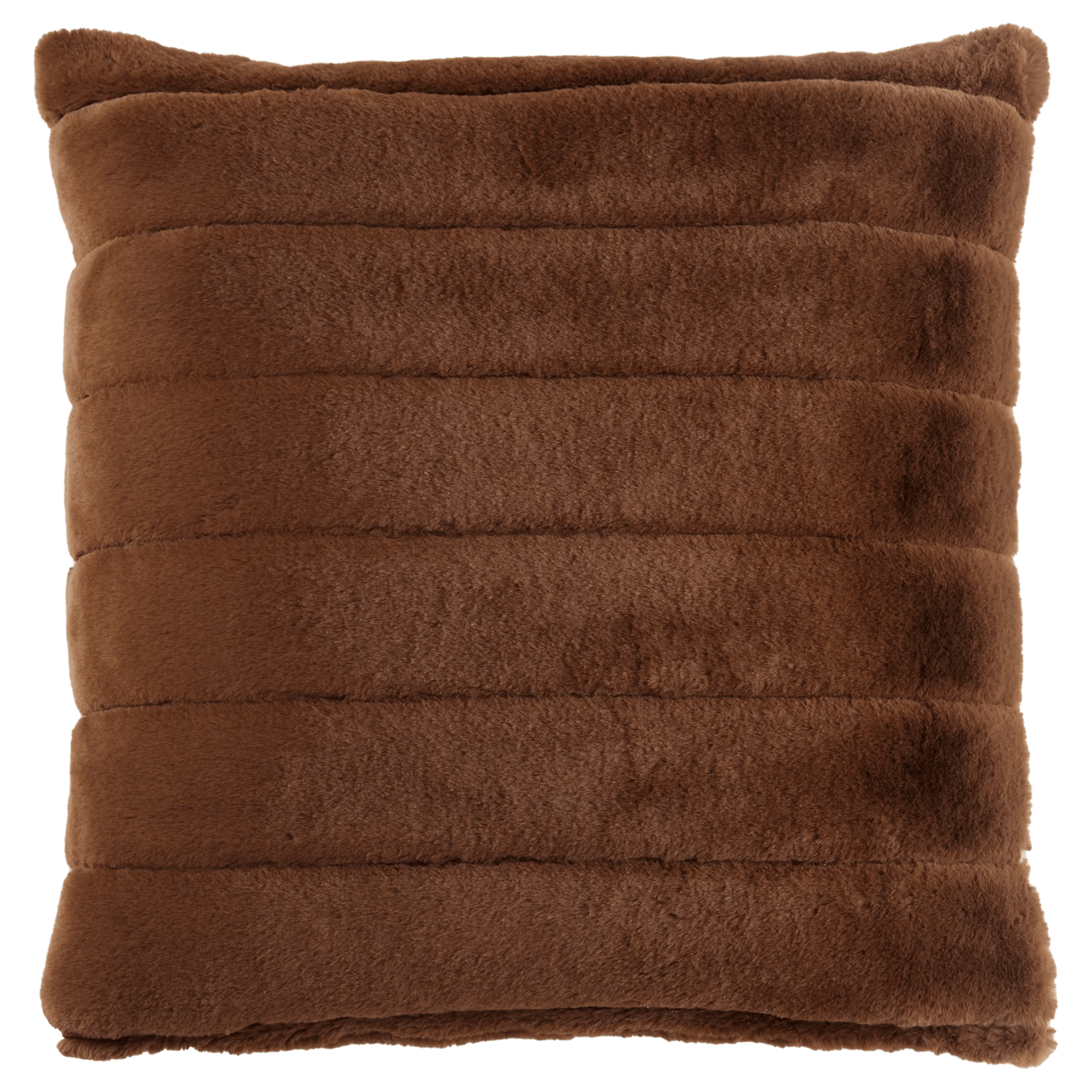Rust Cougar Faux Fur Throw Pillow
