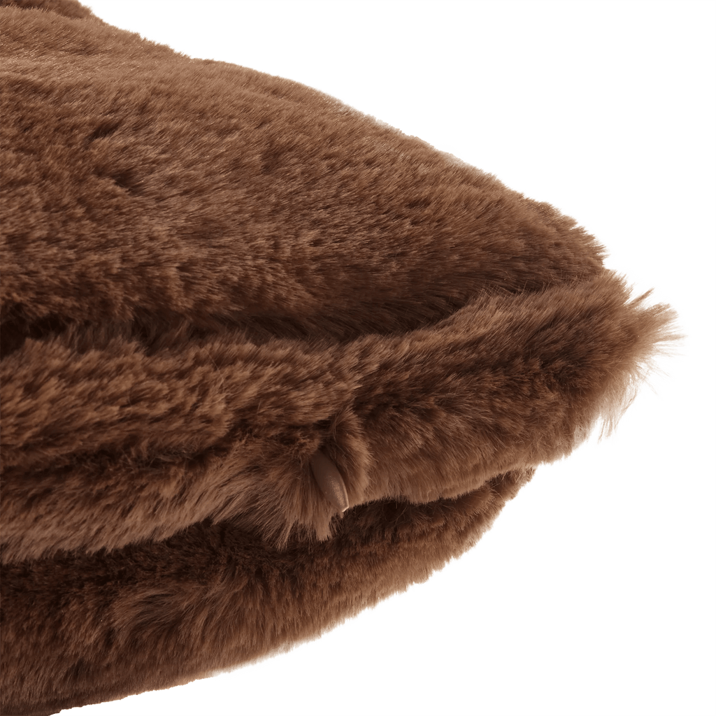 Rust Cougar Faux Fur Throw Pillow