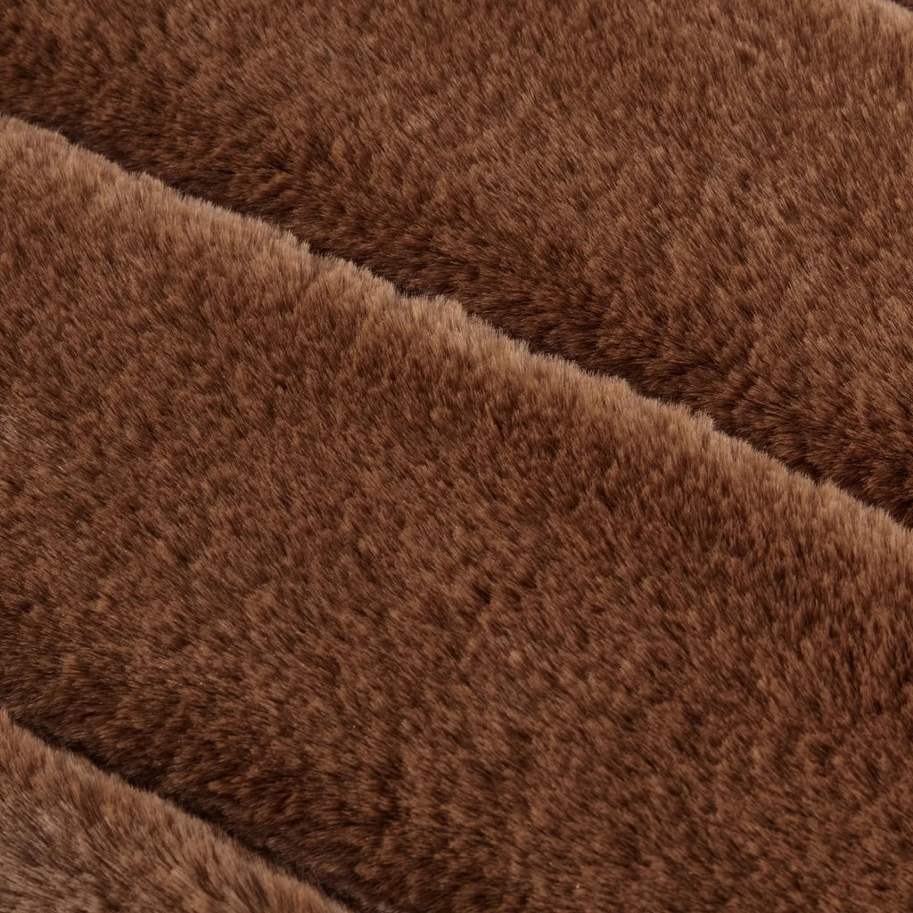 Rust Cougar Faux Fur Throw Pillow