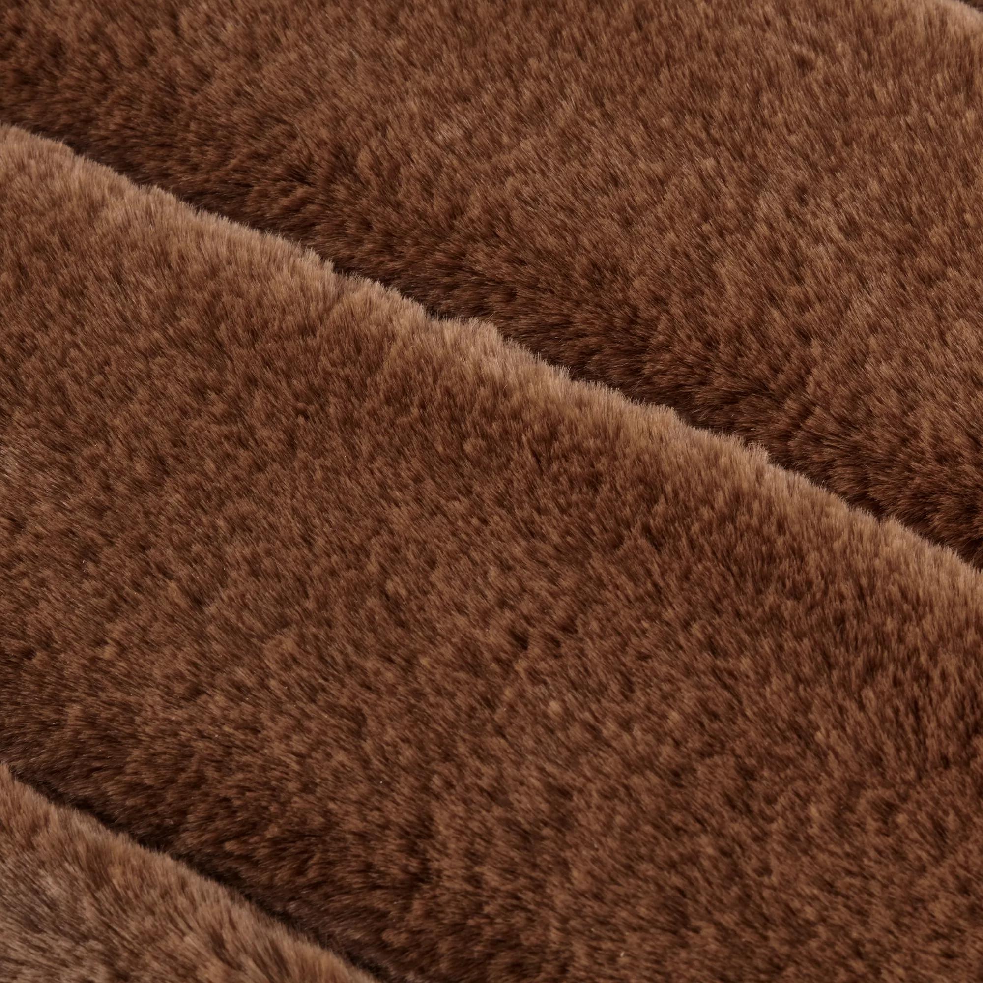 Rust Cougar Faux Fur Throw Pillow