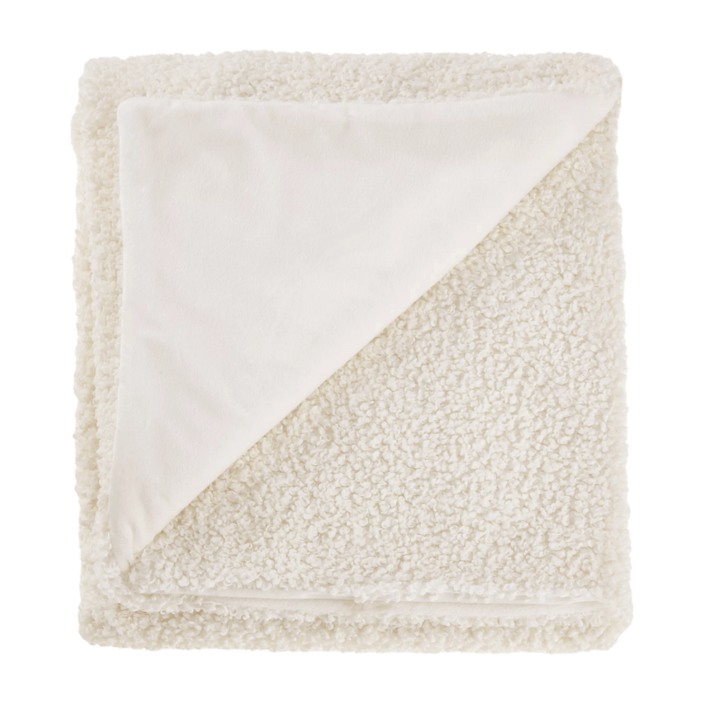 White Doodle Boucle Throw