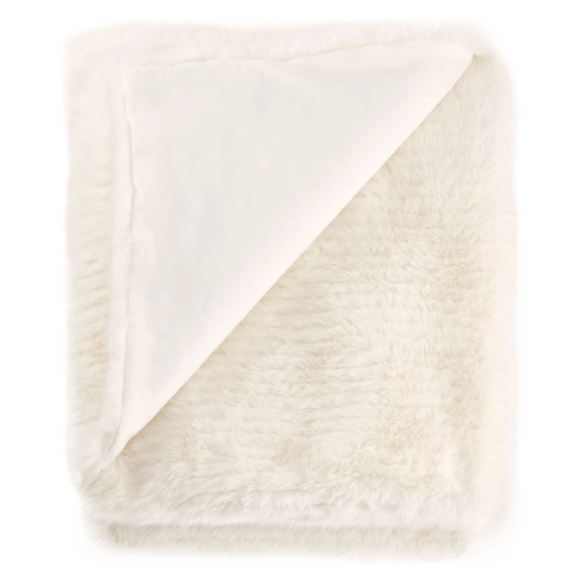 Off White Maddox Faux Fur Throw