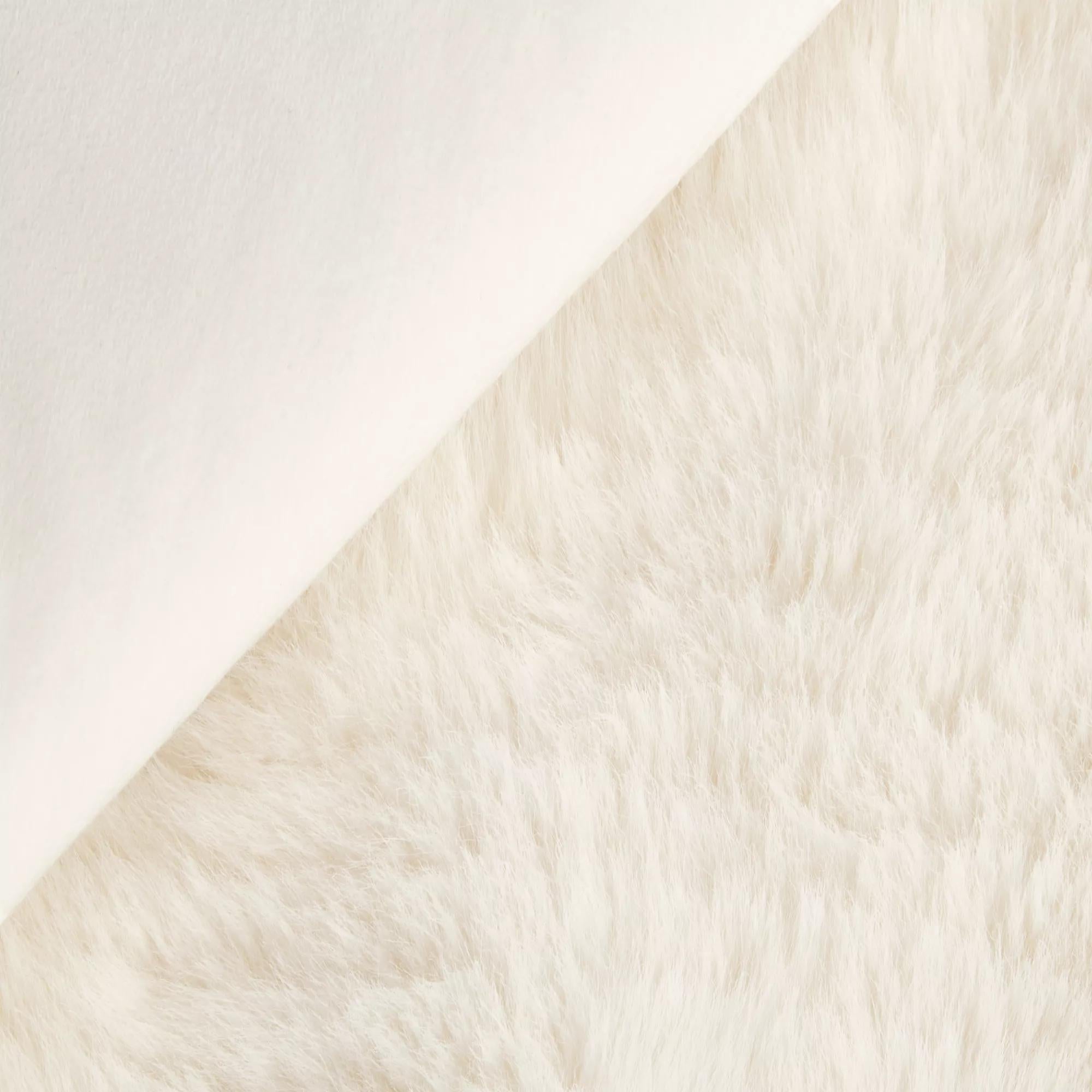 Off White Maddox Faux Fur Throw