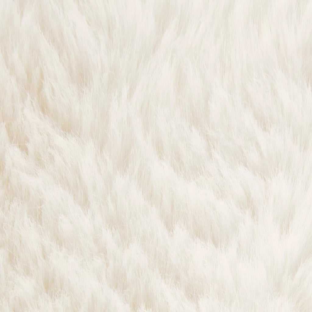 Off White Maddox Faux Fur Throw