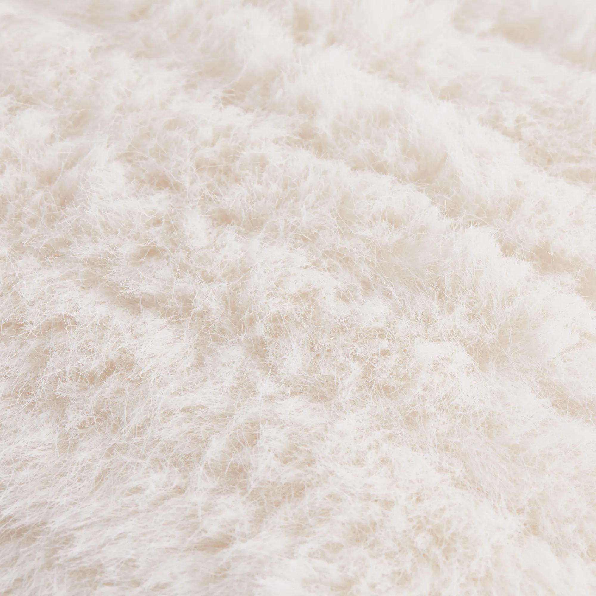 Off White Maddox Faux Fur Decorative Pillow