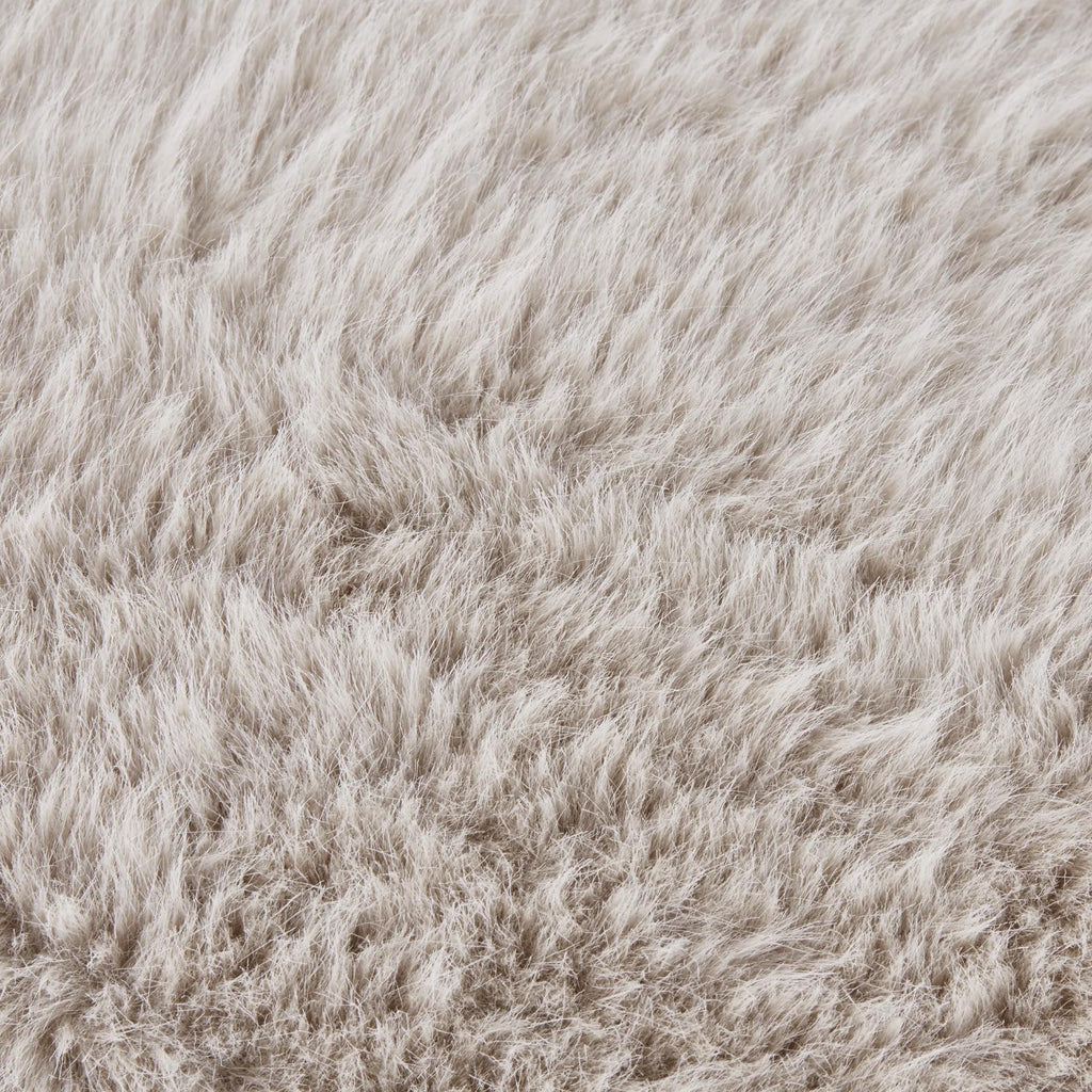 Grey Maddox Faux Fur Decorative Lumbar Pillow