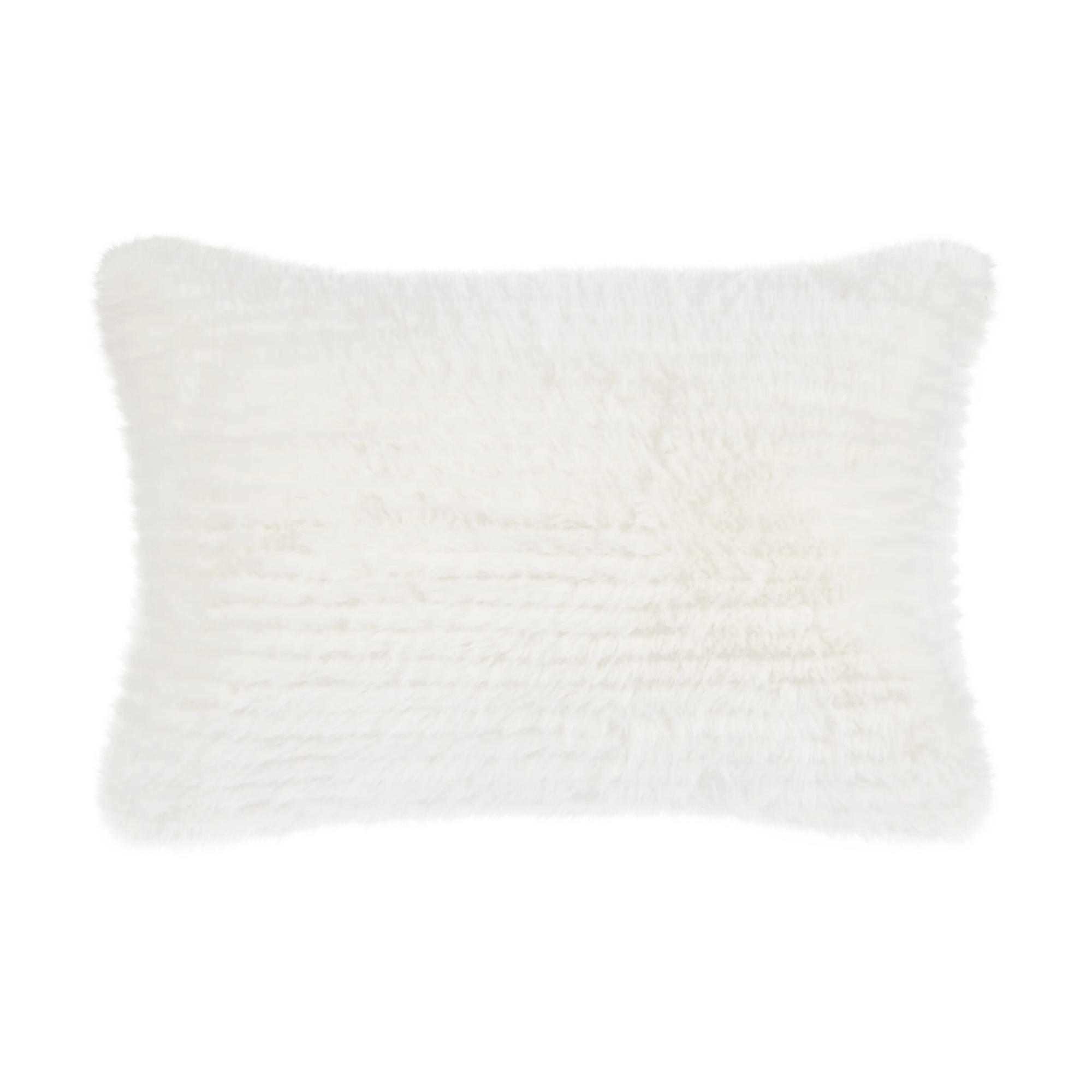 Off White Maddox Faux Fur Decorative Lumbar Pillow