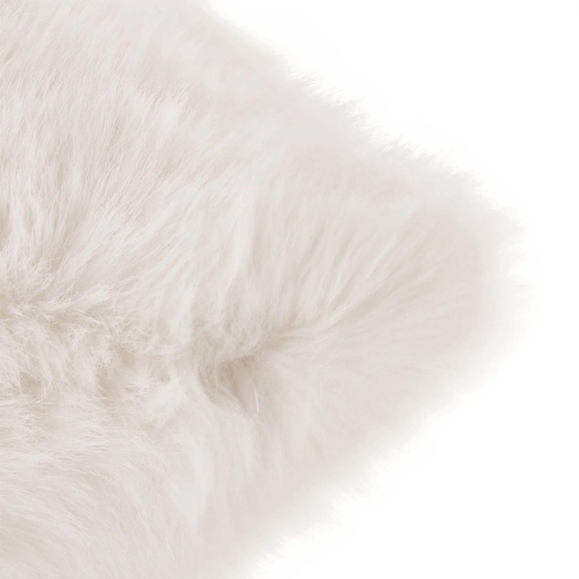 Off White Maddox Faux Fur Decorative Lumbar Pillow