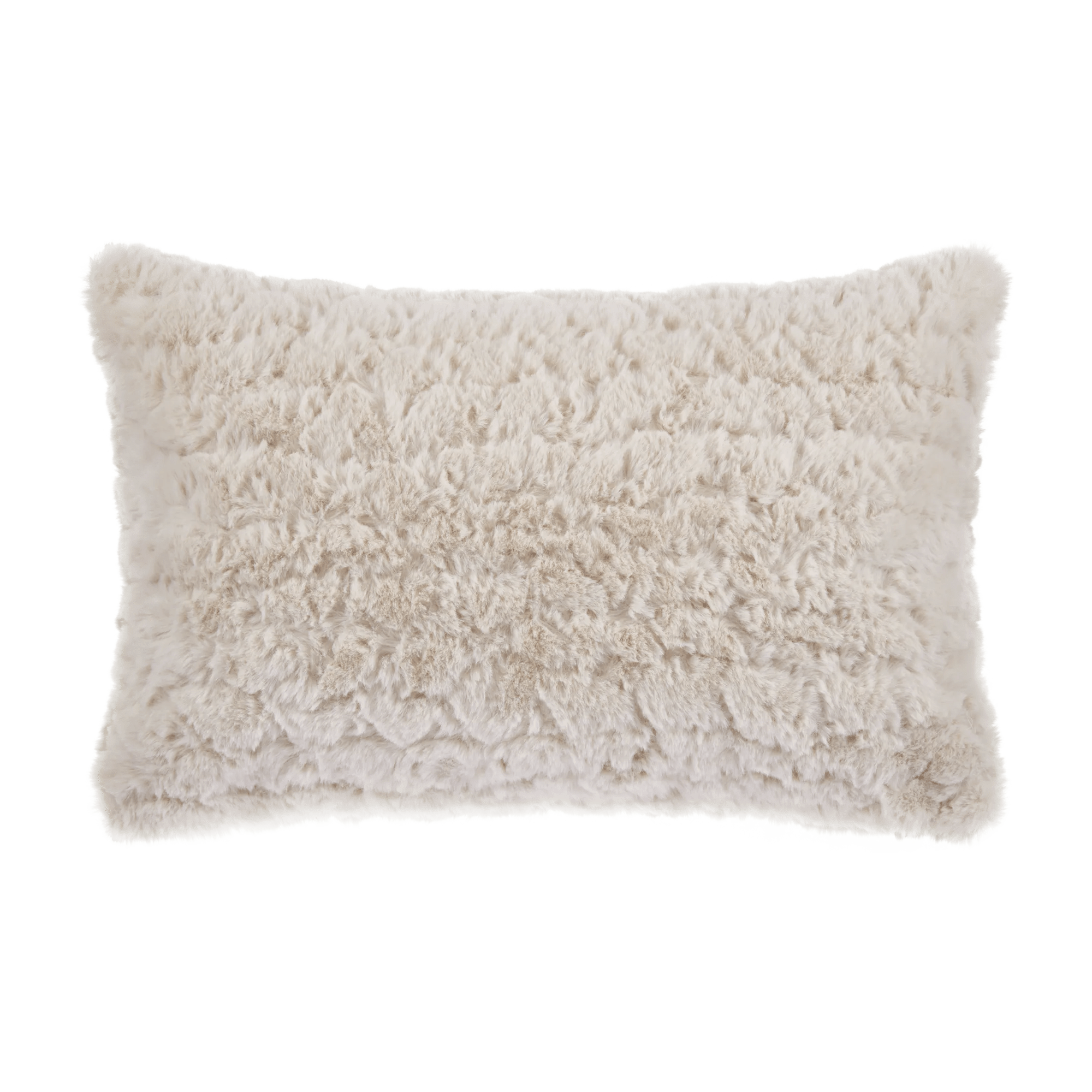 Light Beige Sheep Faux Fur Decorative Lumbar Pillow