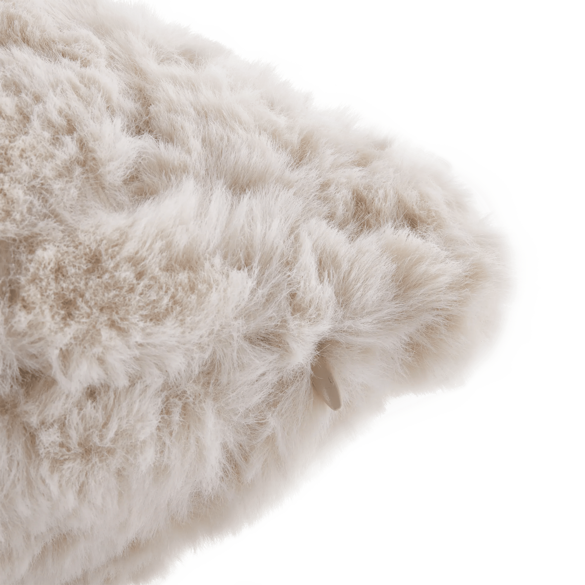 Light Beige Sheep Faux Fur Decorative Lumbar Pillow